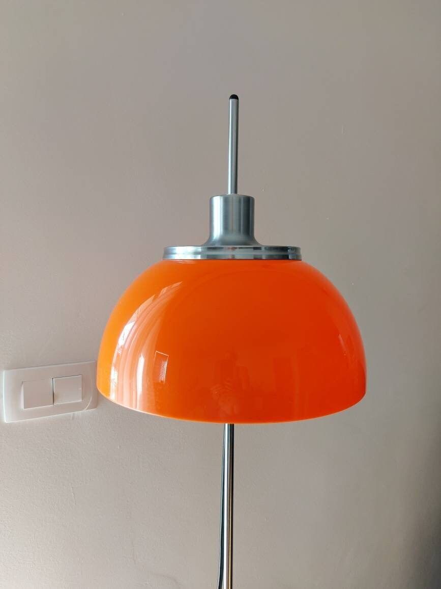 Vintage Orange Mushroom Floor Lamp: Meblo Guzzini Space Age Lighting photo Lighting