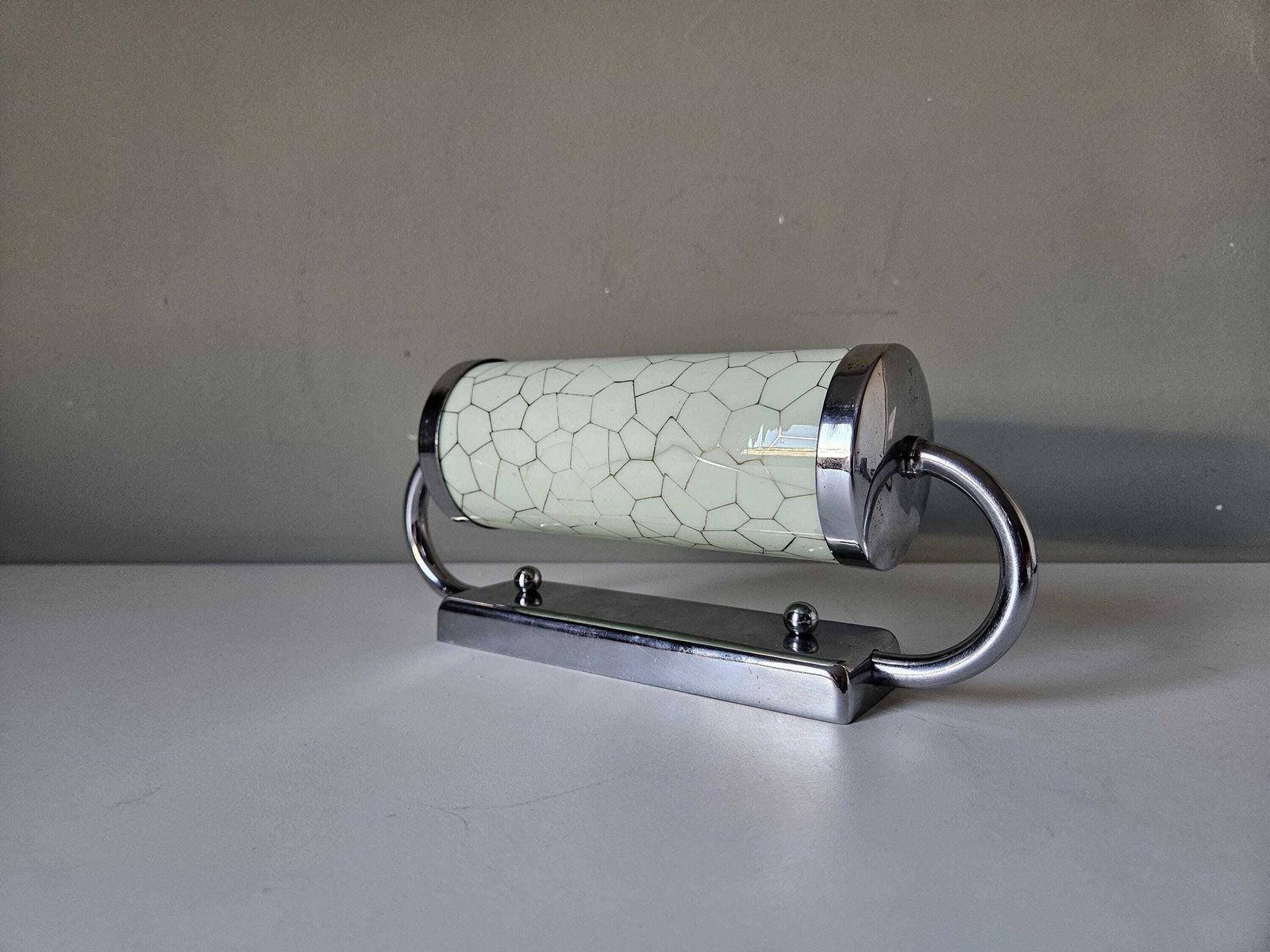 Vintage Wall Sconce, Bedside Lamp, Art Deco Lamp, Green Glass Sconce Lamp, Night Light, Wall Lamp, Antique Lamp, Old Lamp photo furniture