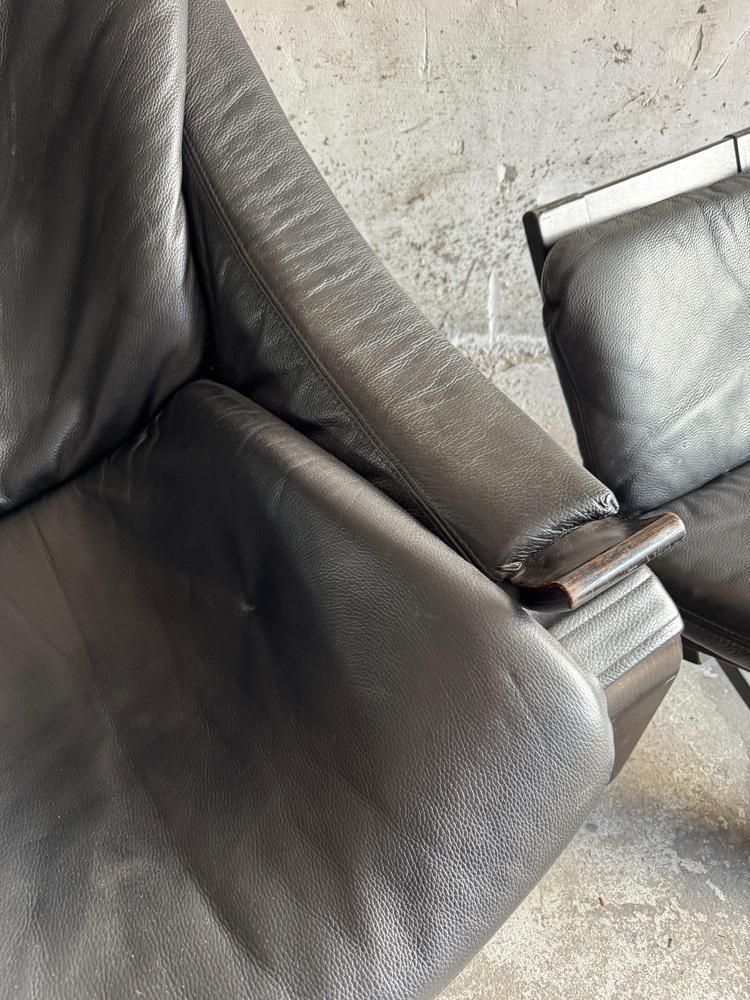 photo for sale Set Of Vintage Scandinavian Leather Lounge Chair And Ottoman By åke Fribytter For Möbel