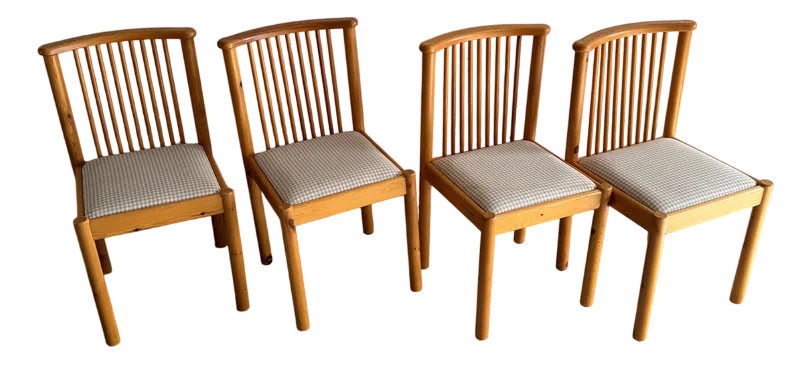 Scandinavian Dining Chairs In Light Wood, Set Of 4