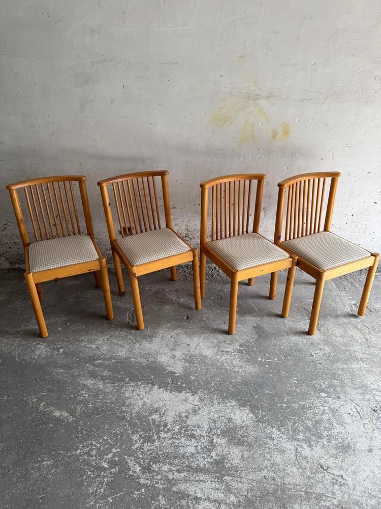 photo for sale Scandinavian Dining Chairs In Light Wood, Set Of 4