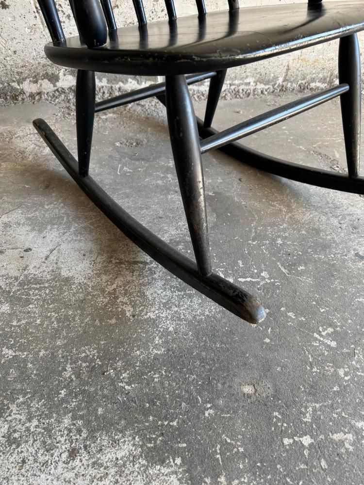 photo furniture Scandinavian Black Windsor Style Rocking Chair