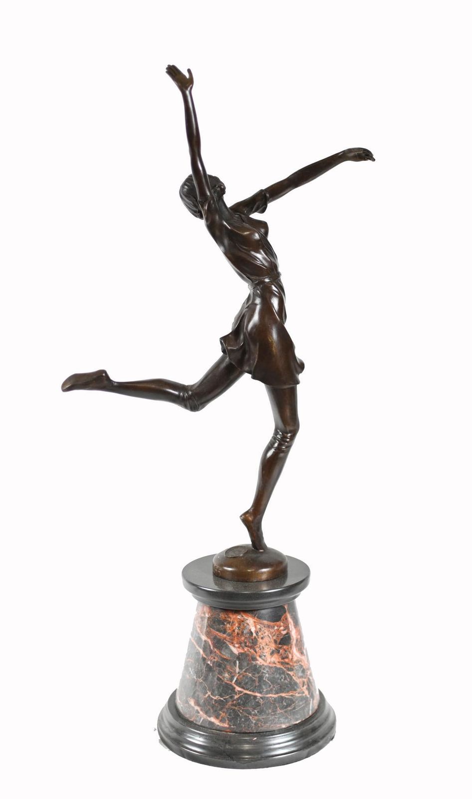 Art Deco Bronze Statue Dancing Girl After Bruno Zach photo 445.0
