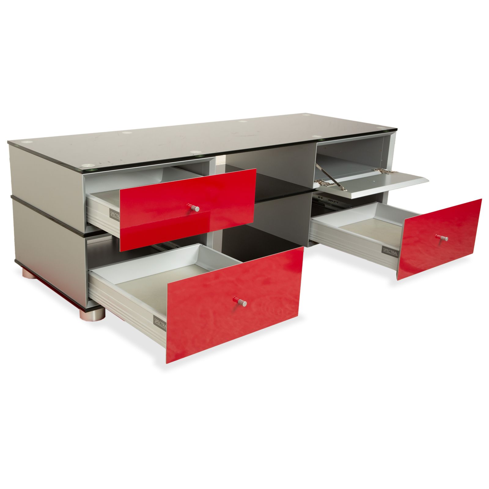 Spectral Cl 1552 Glass Sideboard Red Hifi photo Furniture