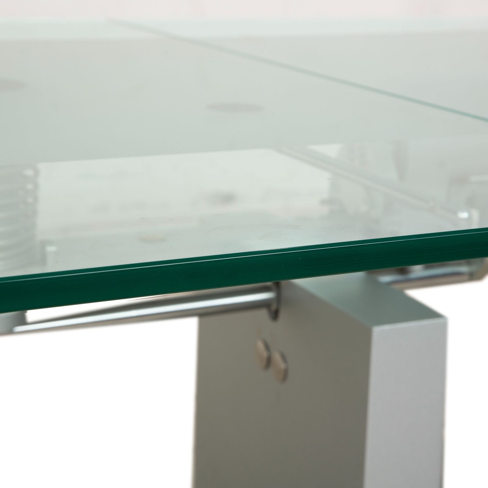 Ronald Schmitt K5000 Glazen Eettafel Zilver Chroom Manuele Functie photo 3241.0