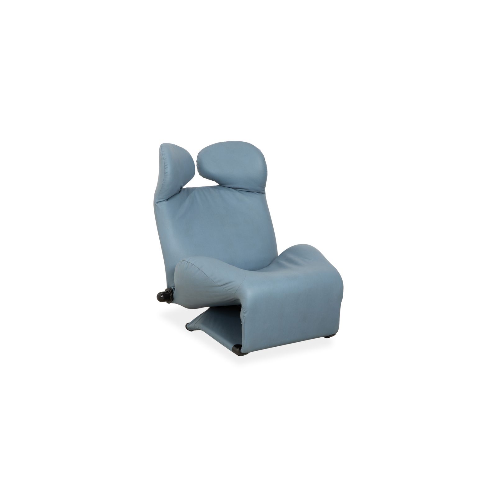 Cassina Wink Fauteuil, Veganistisch Leer, Blauwgrijs, Handmatige Functie, Opnieuw Bekleed