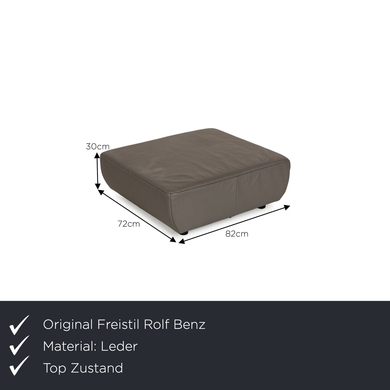 Freestyle Rolf Benz Leren Hocker Grijs photo furniture