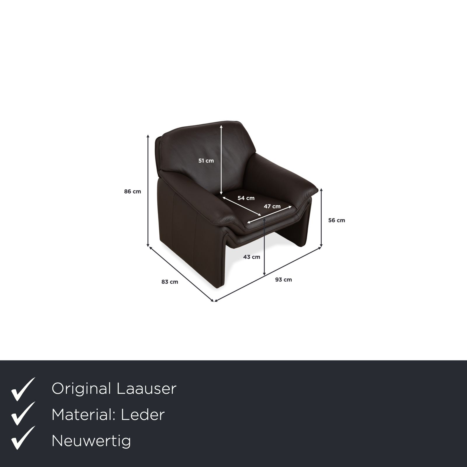 Laauser Atlanta Leather Armchair Brown photo furniture