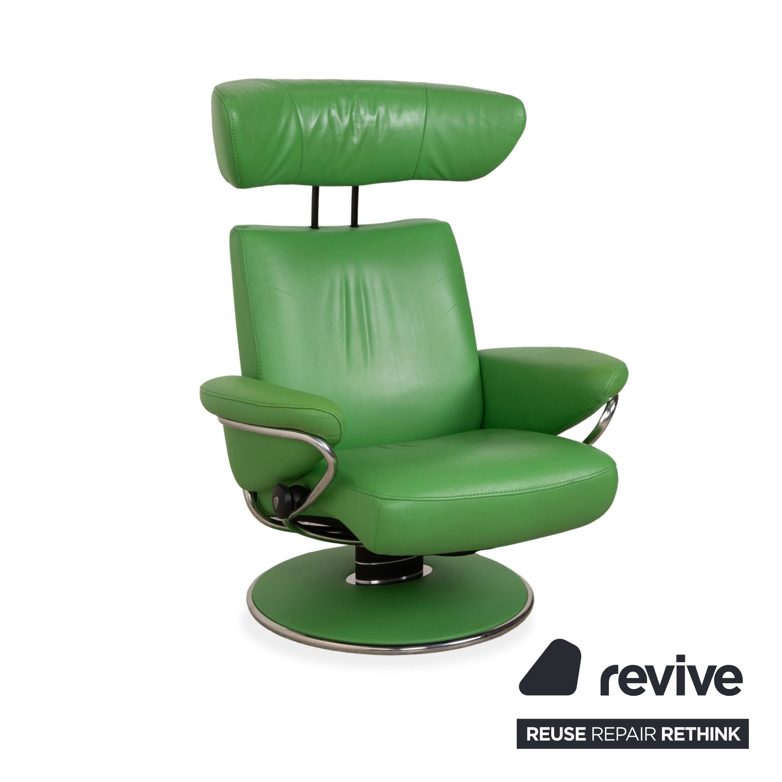 Fauteuil Stressless Jazz en cuir vert, fonction relaxation photo Mobilier