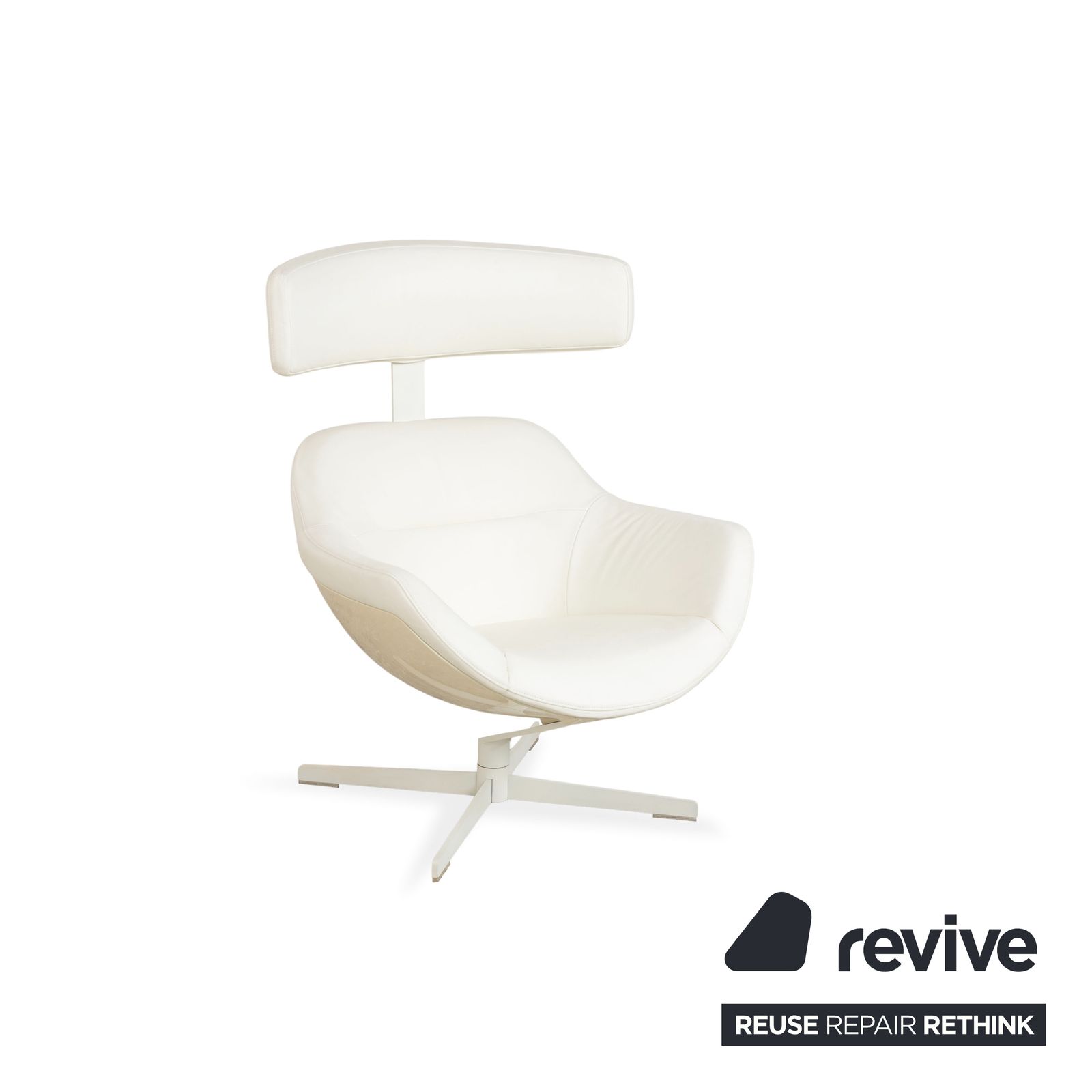 Ensemble fauteuil Cassina Auckland en cuir crème, fonction manuelle photo Mobilier