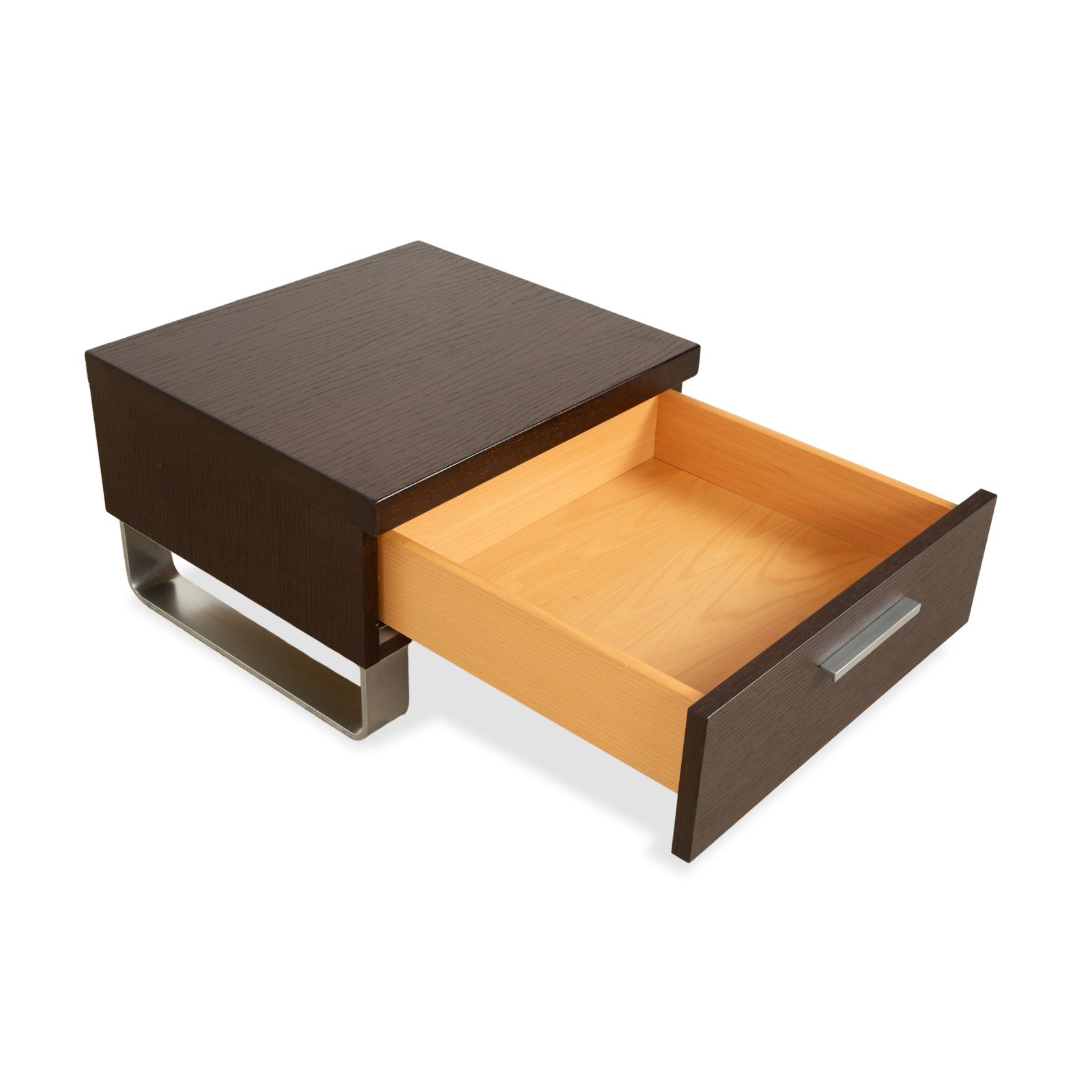 Hülsta Tamis Wood Leather Bed Dark Brown 160x200 Bedside Tables photo vinterior