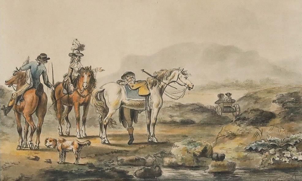 Francis William Topham (1808 1877) 19th Century Watercolour, The Morning Ride photo furniture
