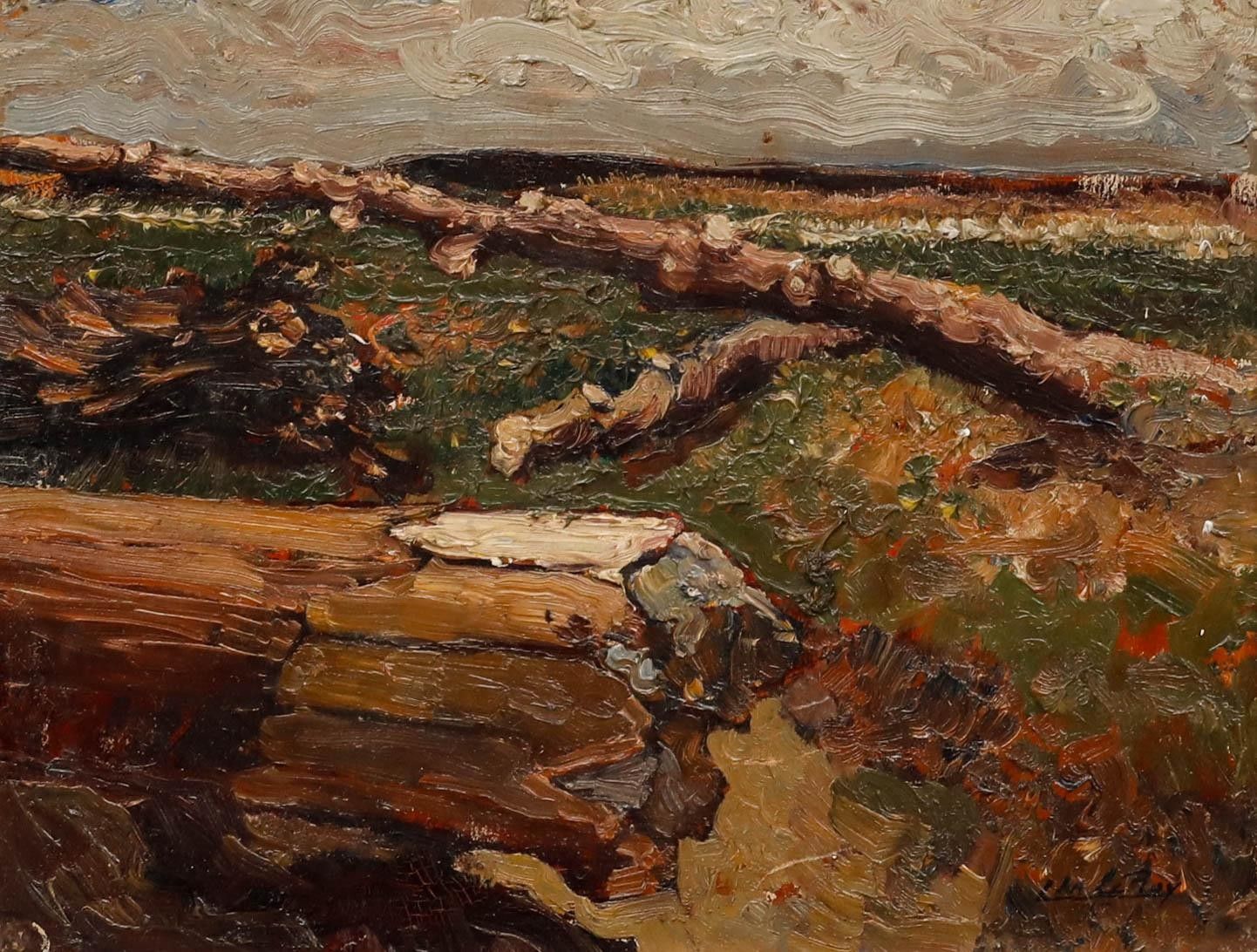 Christiaan Le Roy (1884 1969) 1915 Oil, Fallen Tree photo furniture