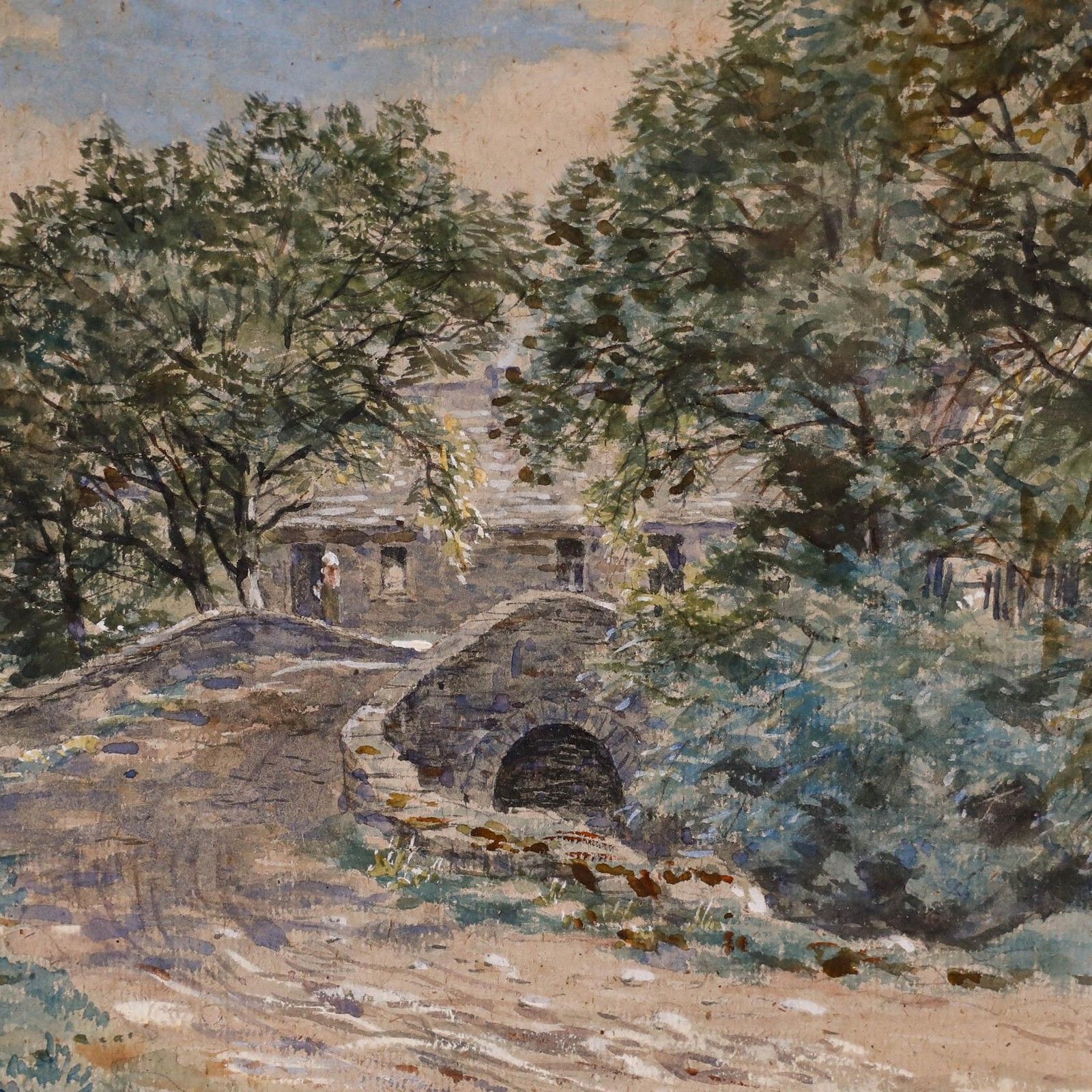John Blake Mcdonald Rsa (1829 1901) Framed Watercolour, Figures On A Bridge photo 250.0