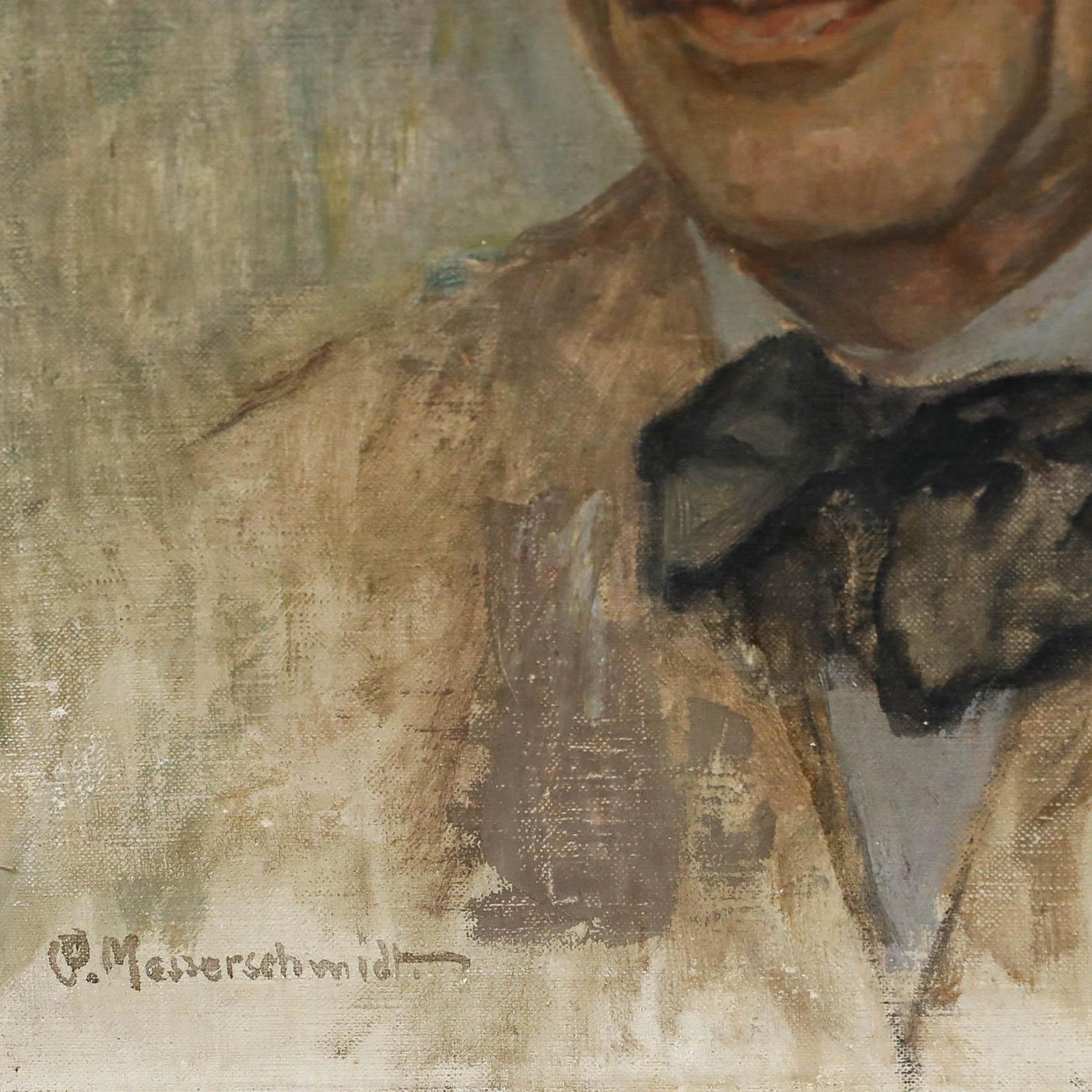 Kurt Messerschmidt Early 20th Century Oil, Bow Tie Ready photo vinterior
