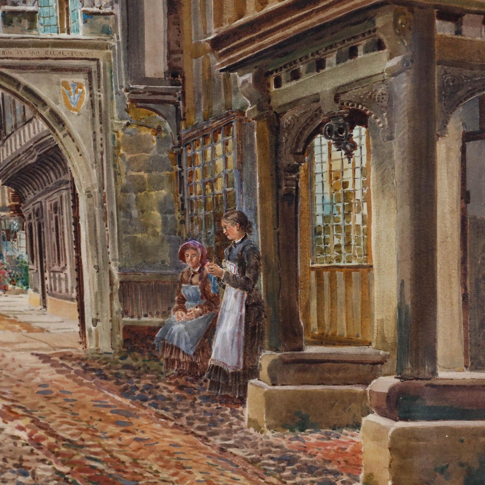 Thomas Greenhalgh (1848 1906) 1883 Watercolour, Leicester Hospital Warwick photo Art
