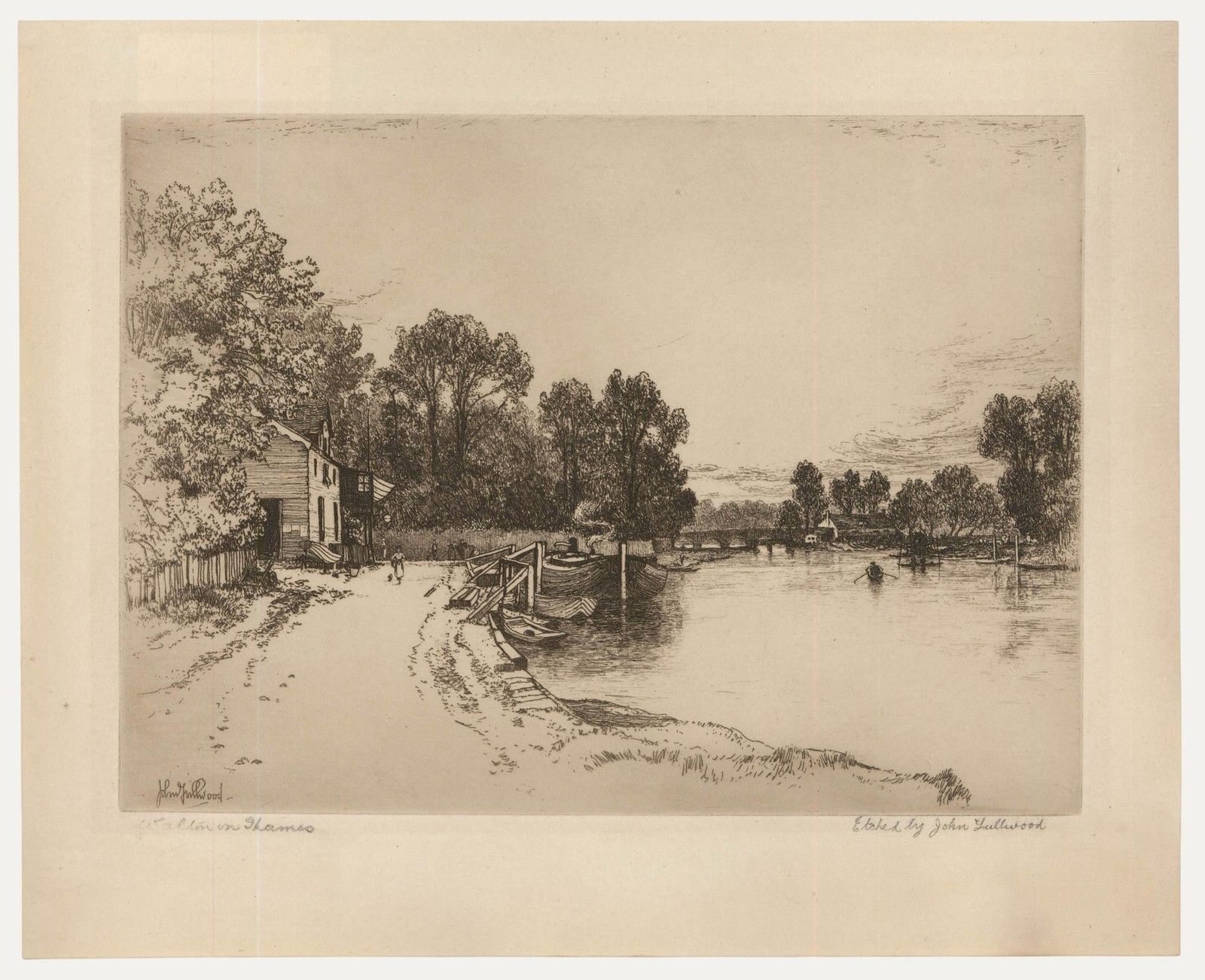 John Fullwood Rba (1854 1931) Early 20th Century Etching, Walton On Thames