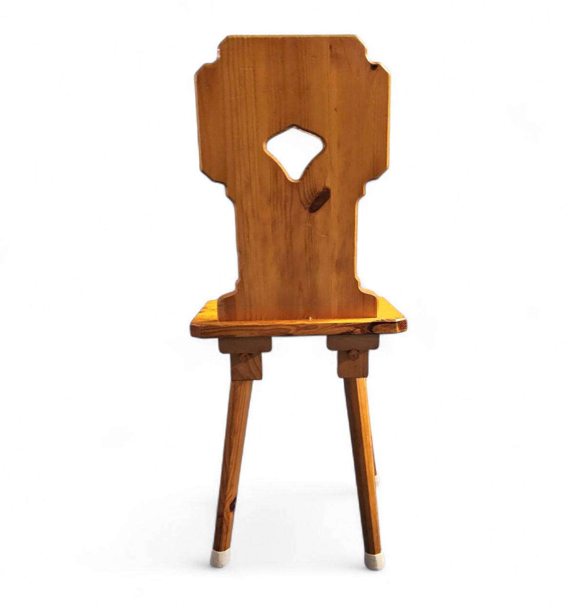 4 X Folk / Tyroler / Pine Wood Chairs / 1970 photo vintage