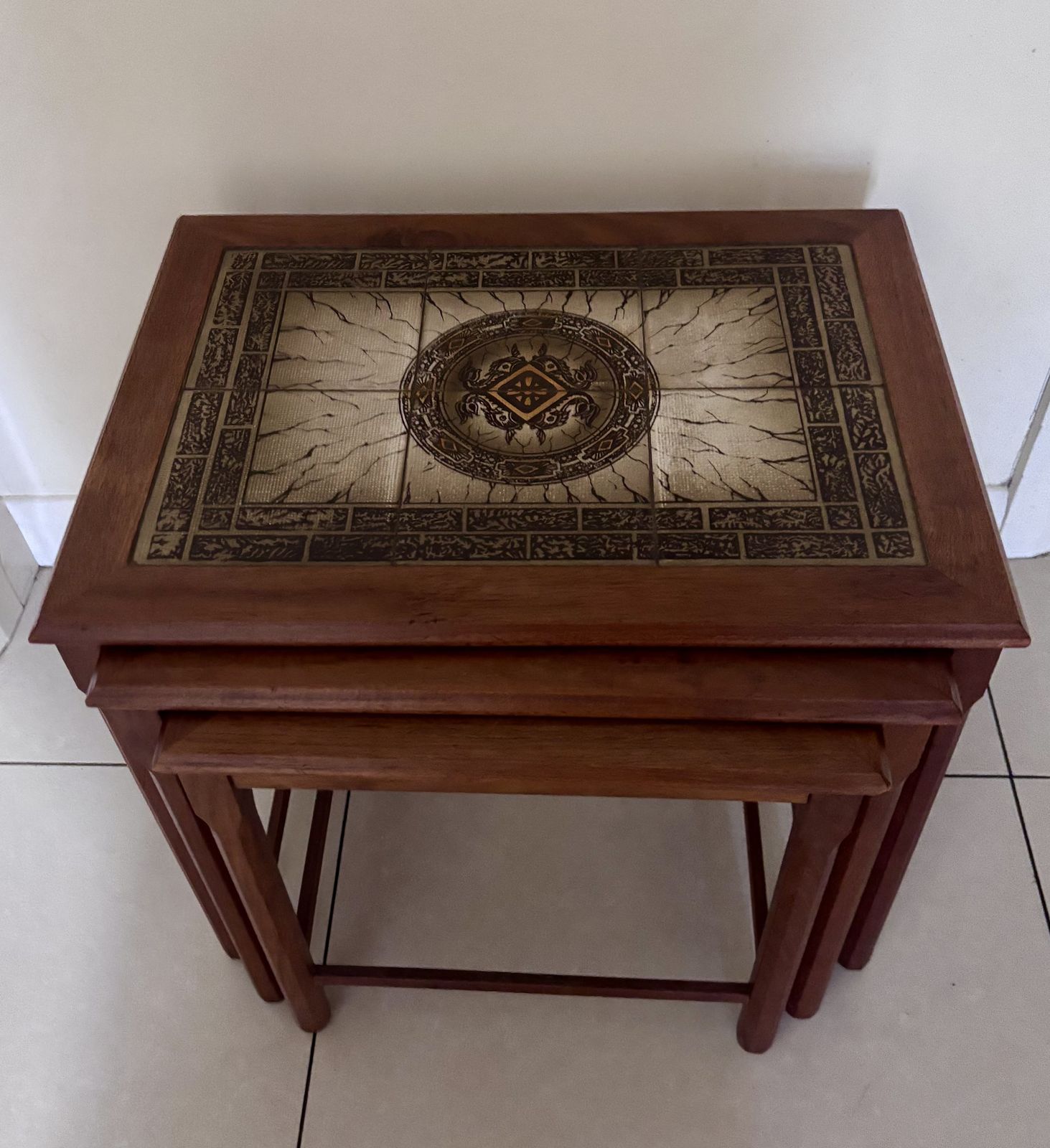 99.0 Stunning Nest Of Mid Century Side Tables photo