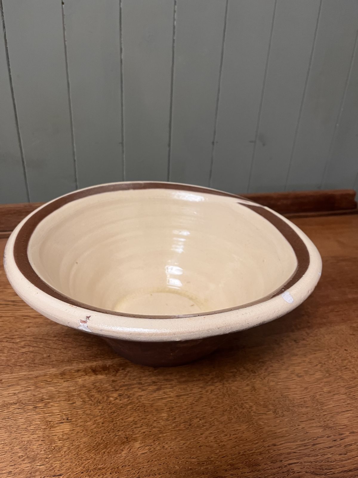 photo furniture Antique Semi Glazed Dairy Bowl
