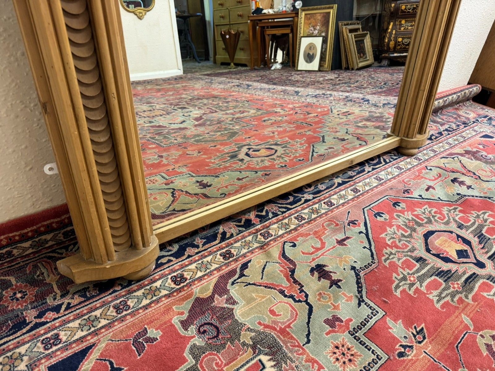 photo buy Stunning Antique Pine Gothic Revival Mirror/Overmantle Circa 1880