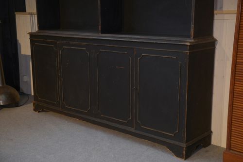 1960's Two Body Sideboard Black 4 Door Lower Part photo 1324.0
