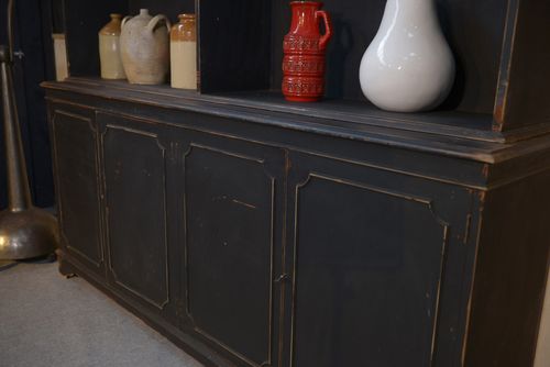 1960's Two Body Sideboard Black 4 Door Lower Part photo buy