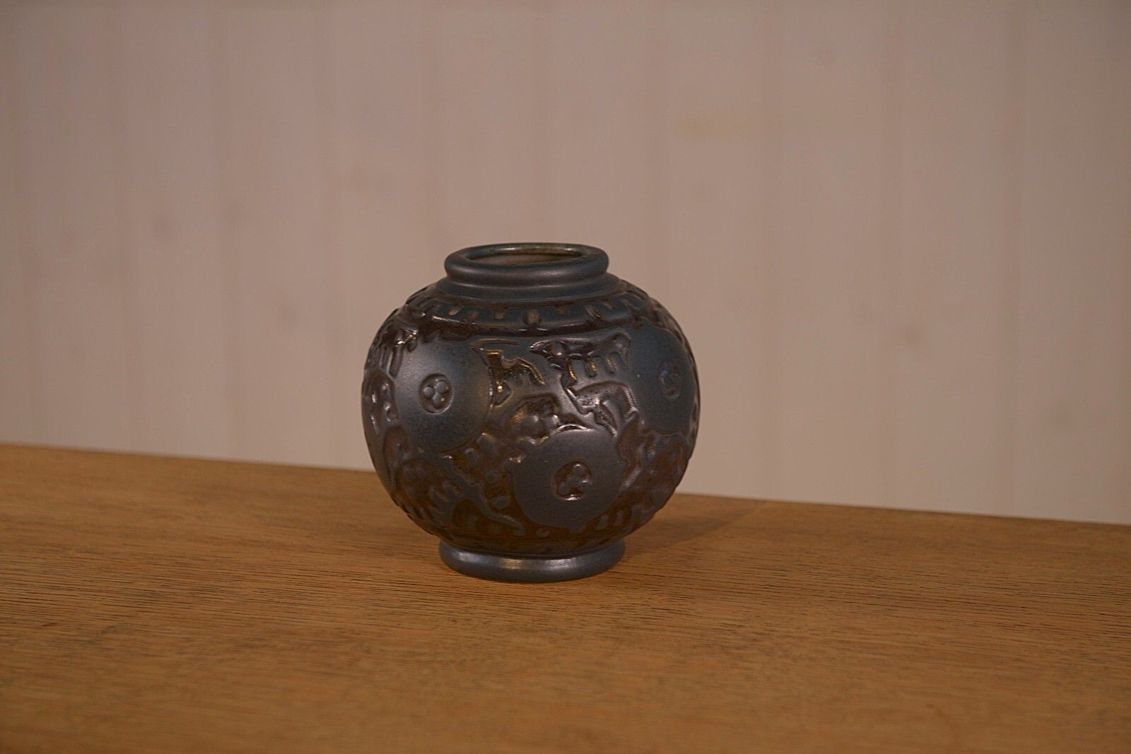 Art Deco Ceramic Vase By Georges Condé Grés Mougin Nancy France 1930's