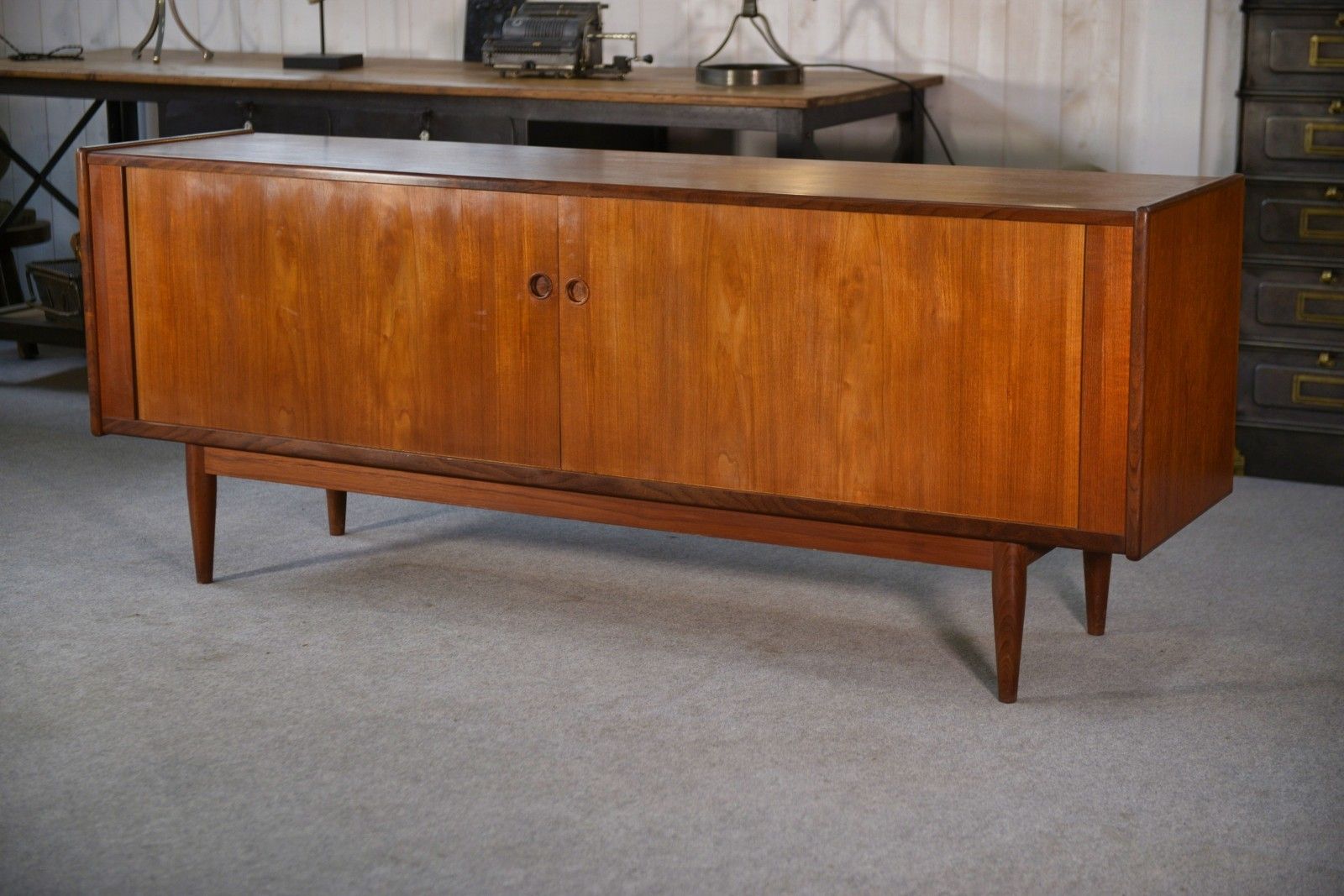 Scandinavian Teak Sliding Door Row By Svend Aage Larsen 1960's