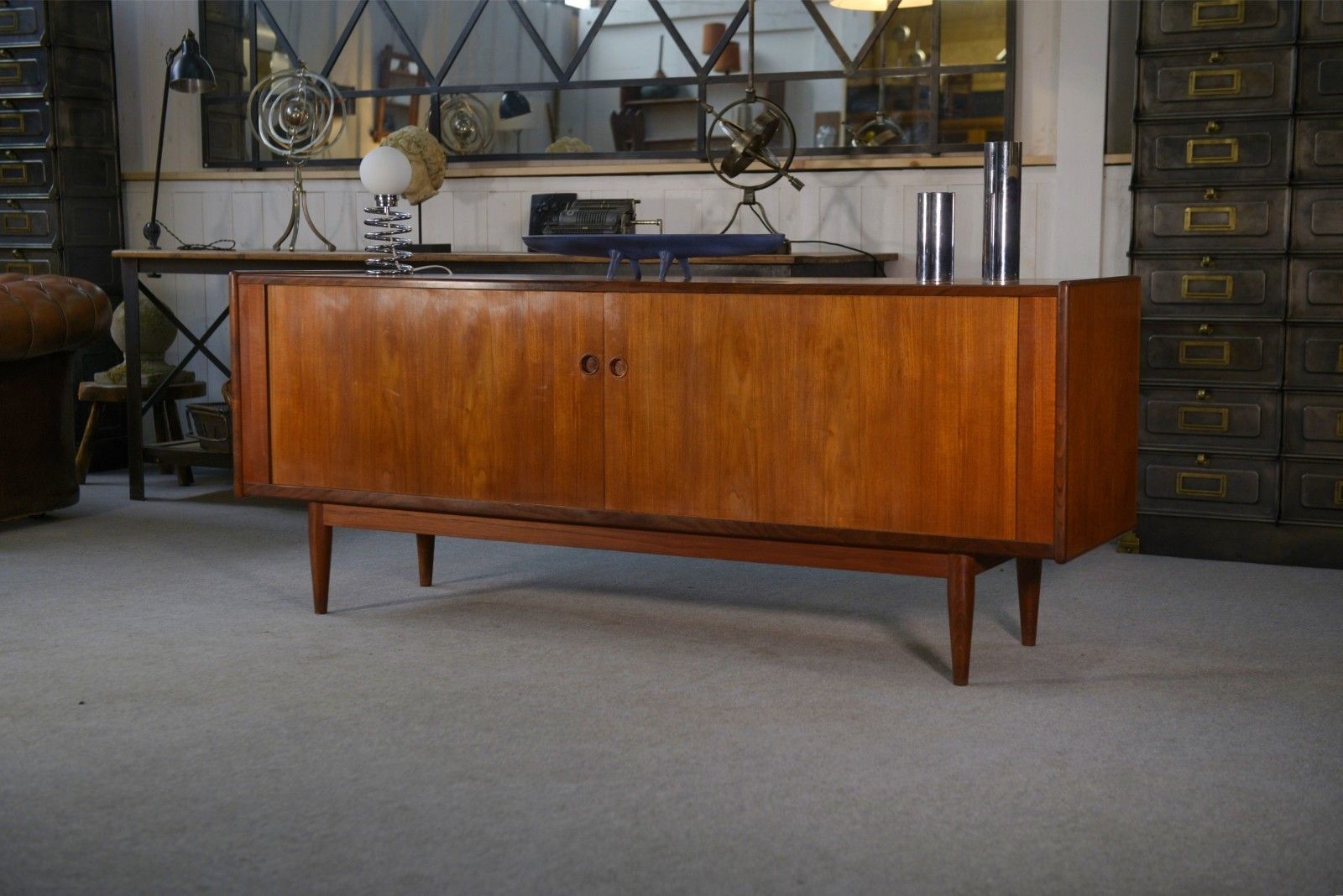 photo buy Scandinavian Teak Sliding Door Row By Svend Aage Larsen 1960's