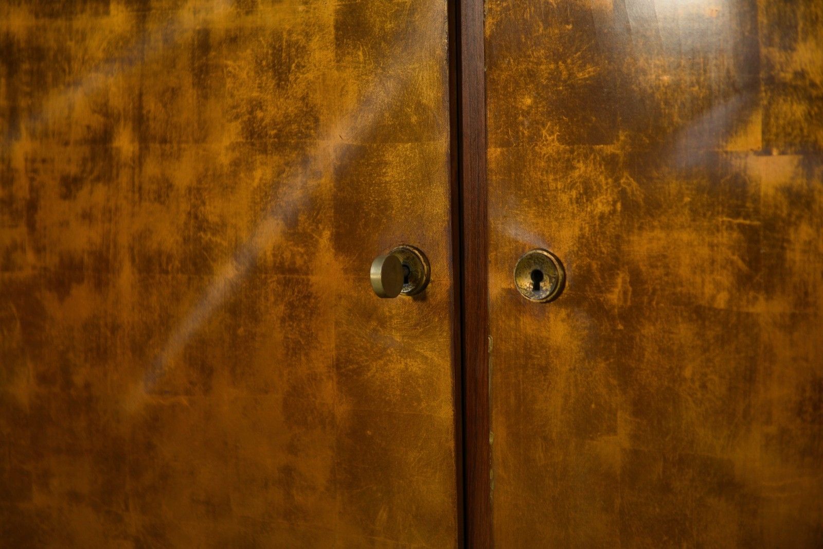 Maison Dominique Rosewood Art Deco Sideboard And Gold Leaf Door photo for sale