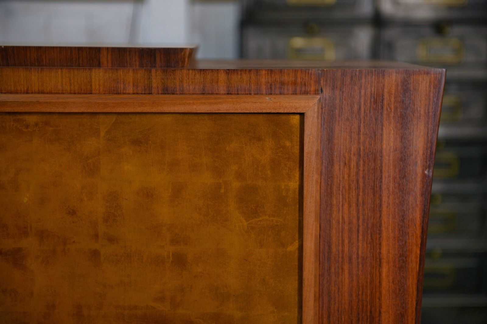 photo vinterior Maison Dominique Rosewood Art Deco Sideboard And Gold Leaf Door