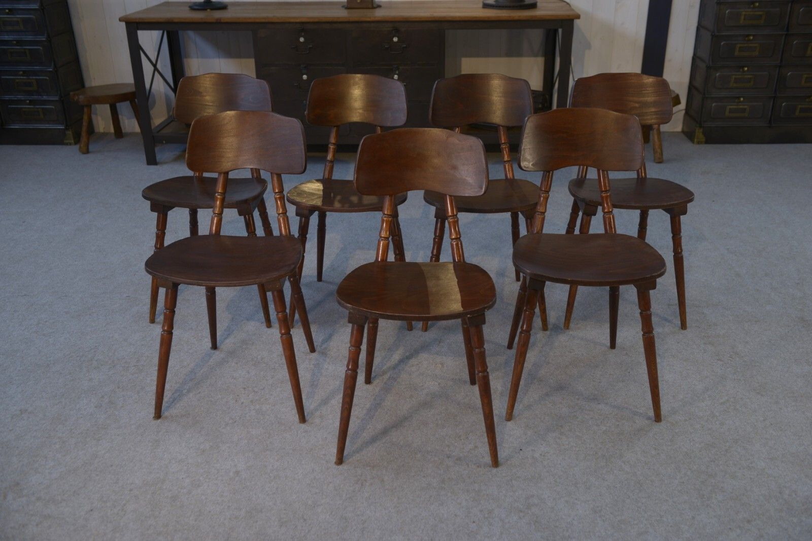 Set Of 7 Oak And Beech Plywood Chairs photo buy