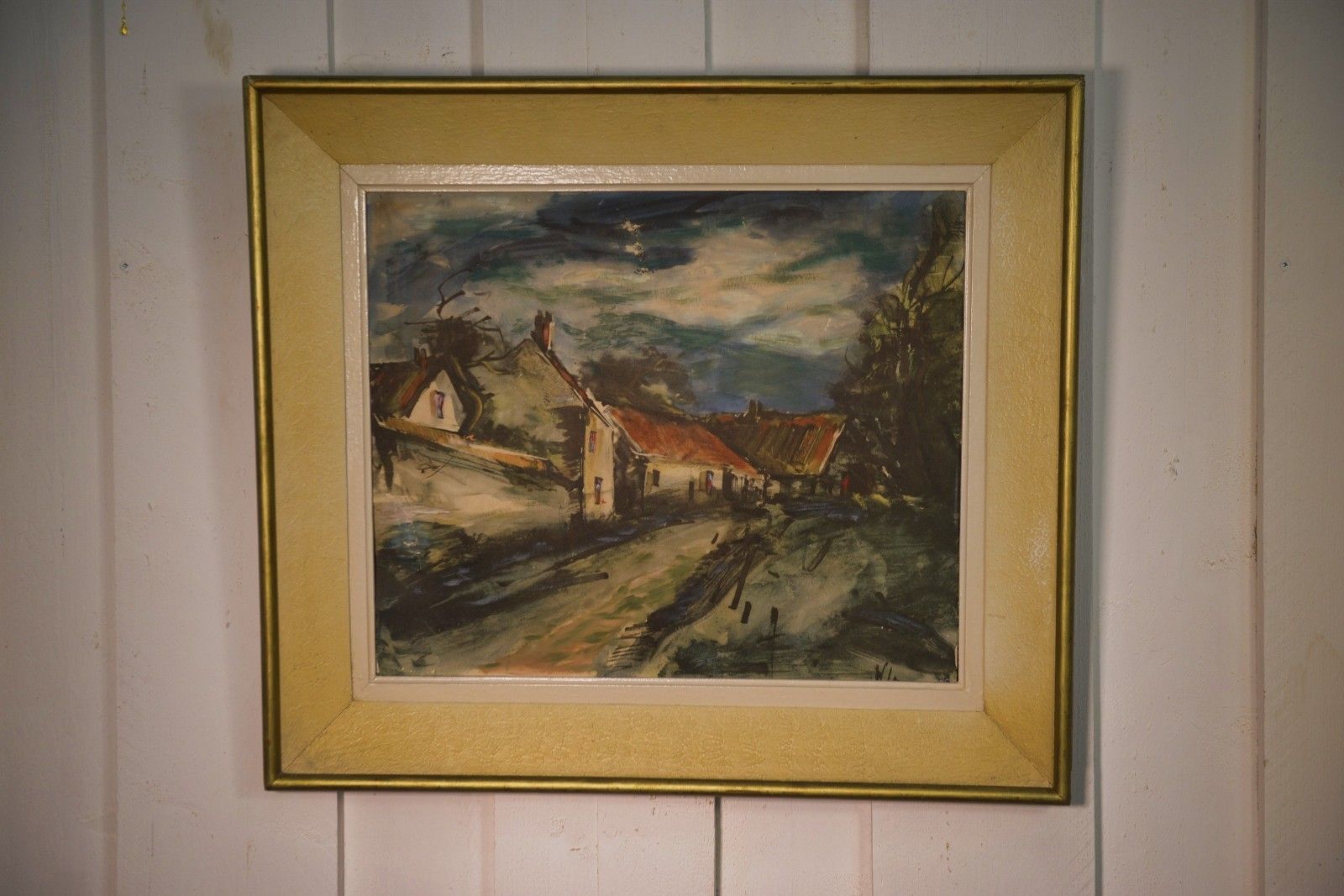 1960's The Village Lane Reproduction Painting