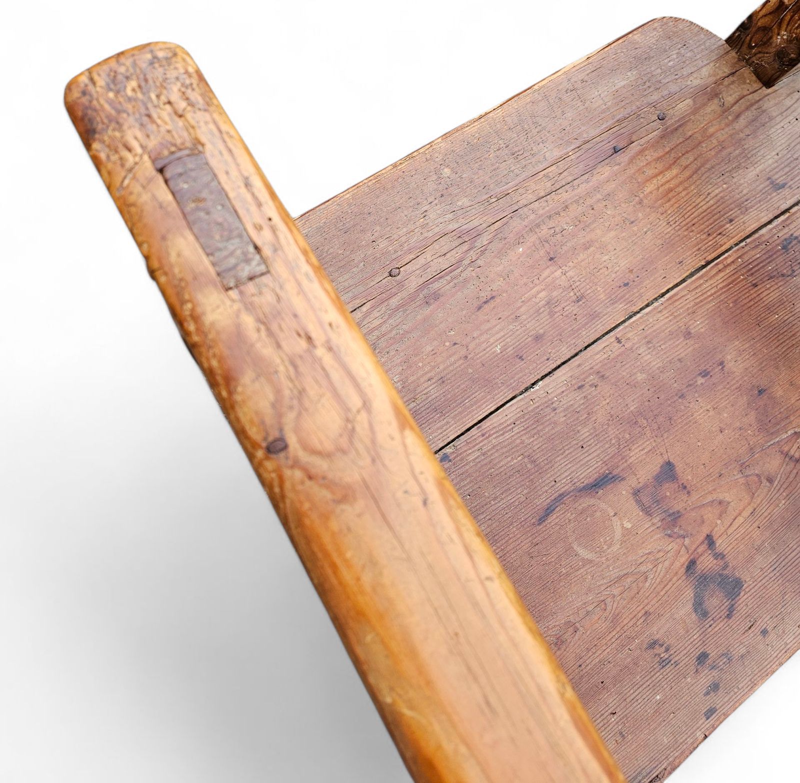 Furniture Old Spanish Pine Wood Arm Chair photo