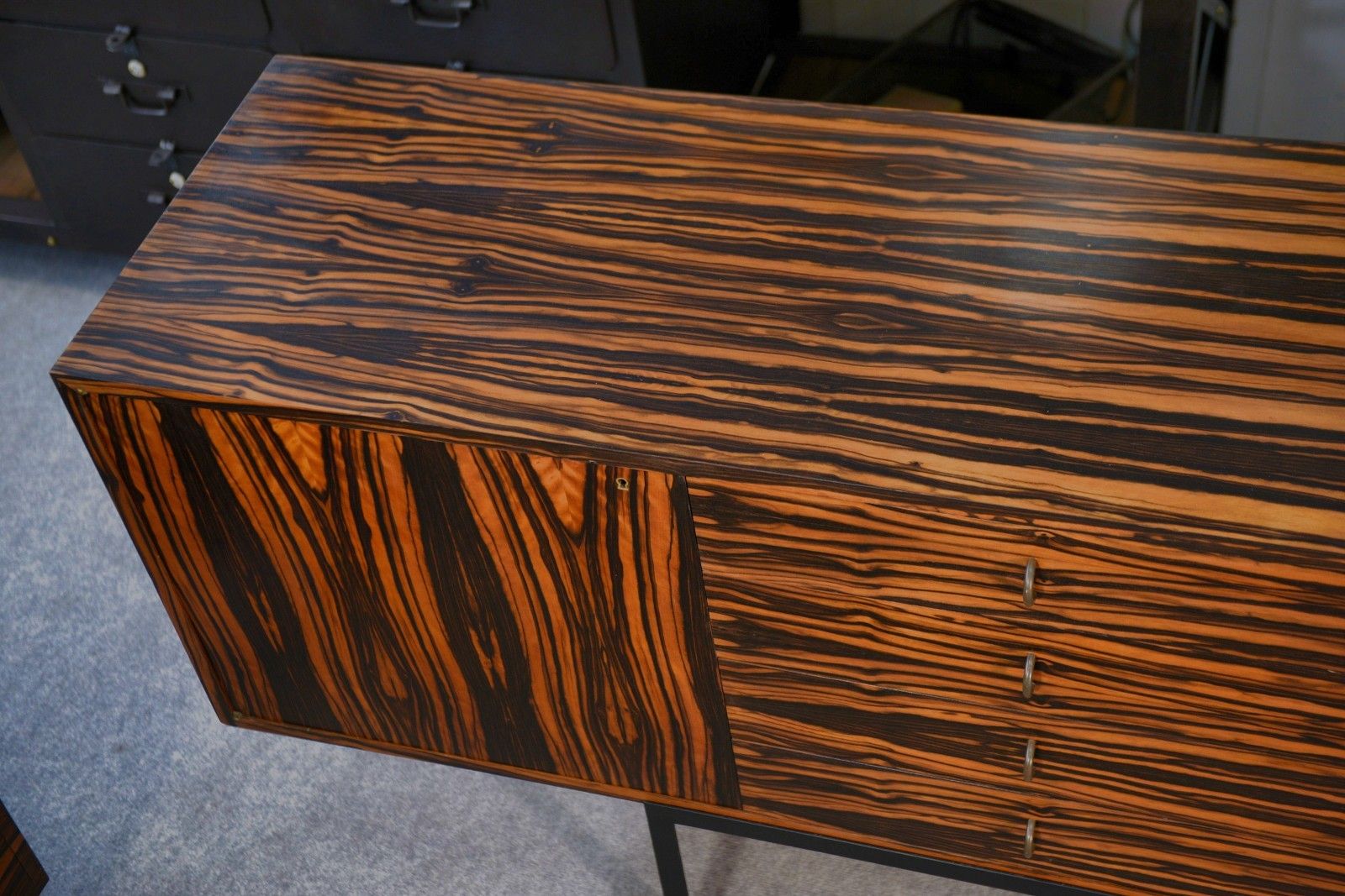 Gabon Ebony Design Row 1 Door 12 Drawers 1960's photo for sale