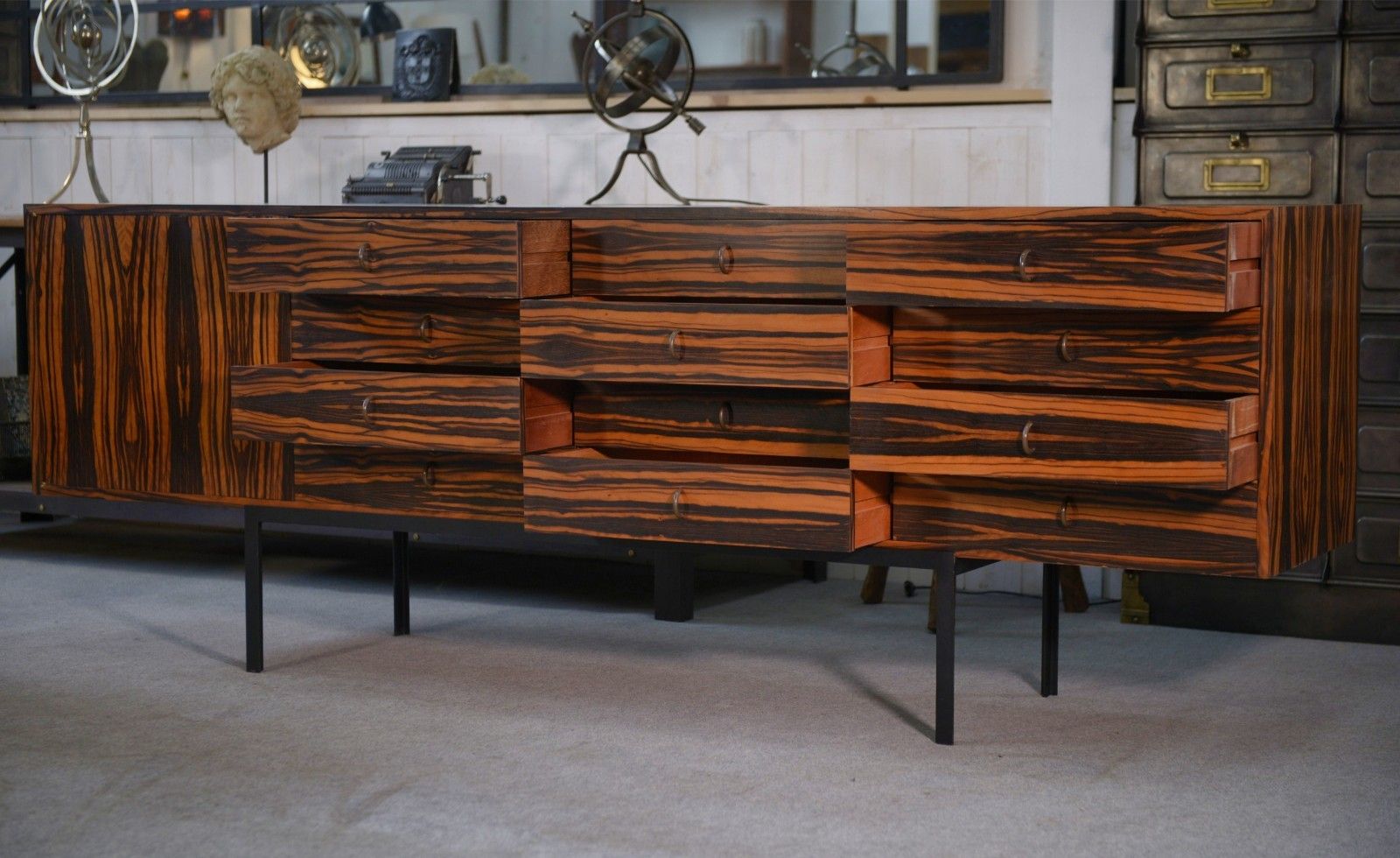 Gabon Ebony Design Row 1 Door 12 Drawers 1960's photo buy