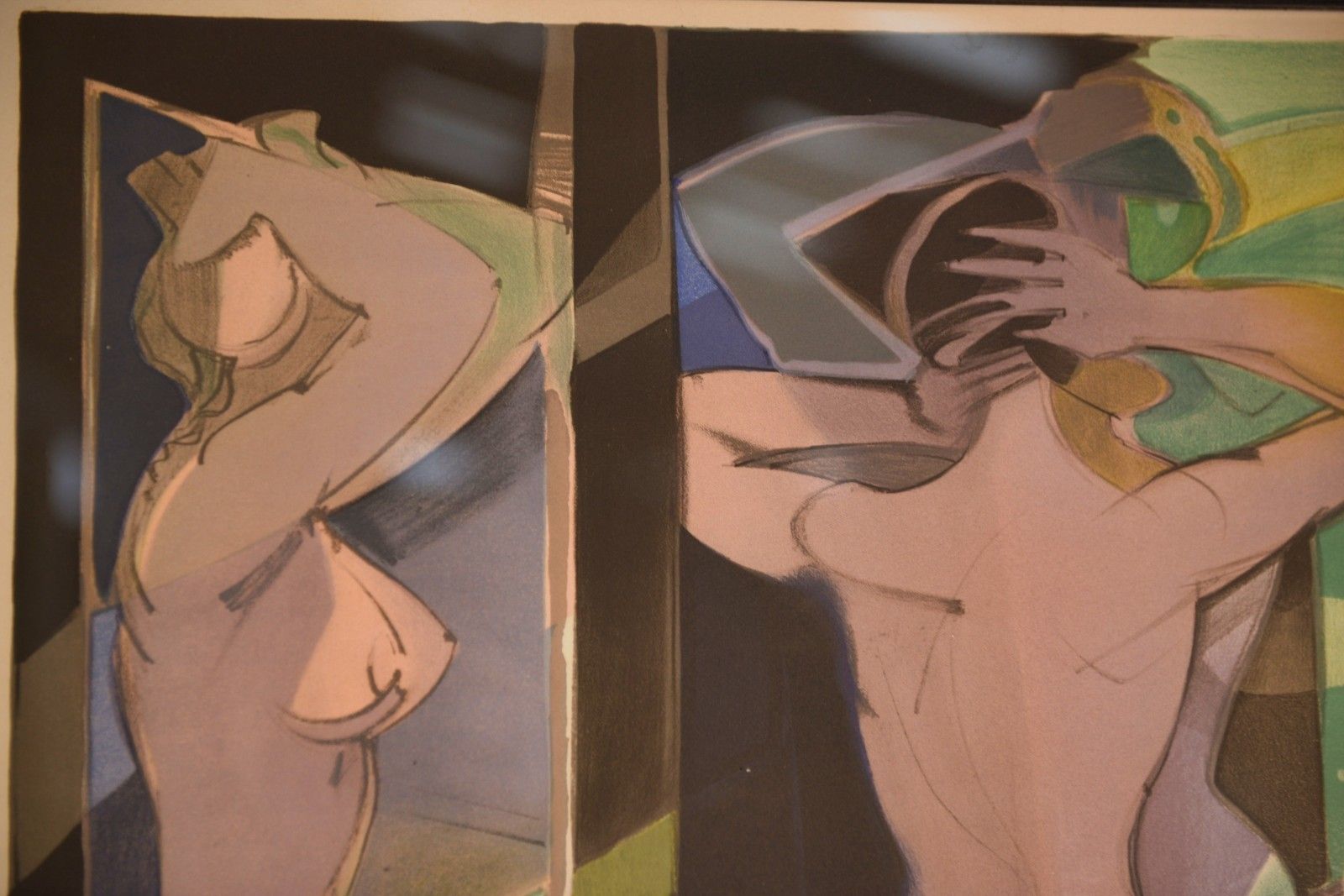 "Three Nudes" Painting/Lithograph By Camille Hilaire, Numbered Artist Proof photo buy