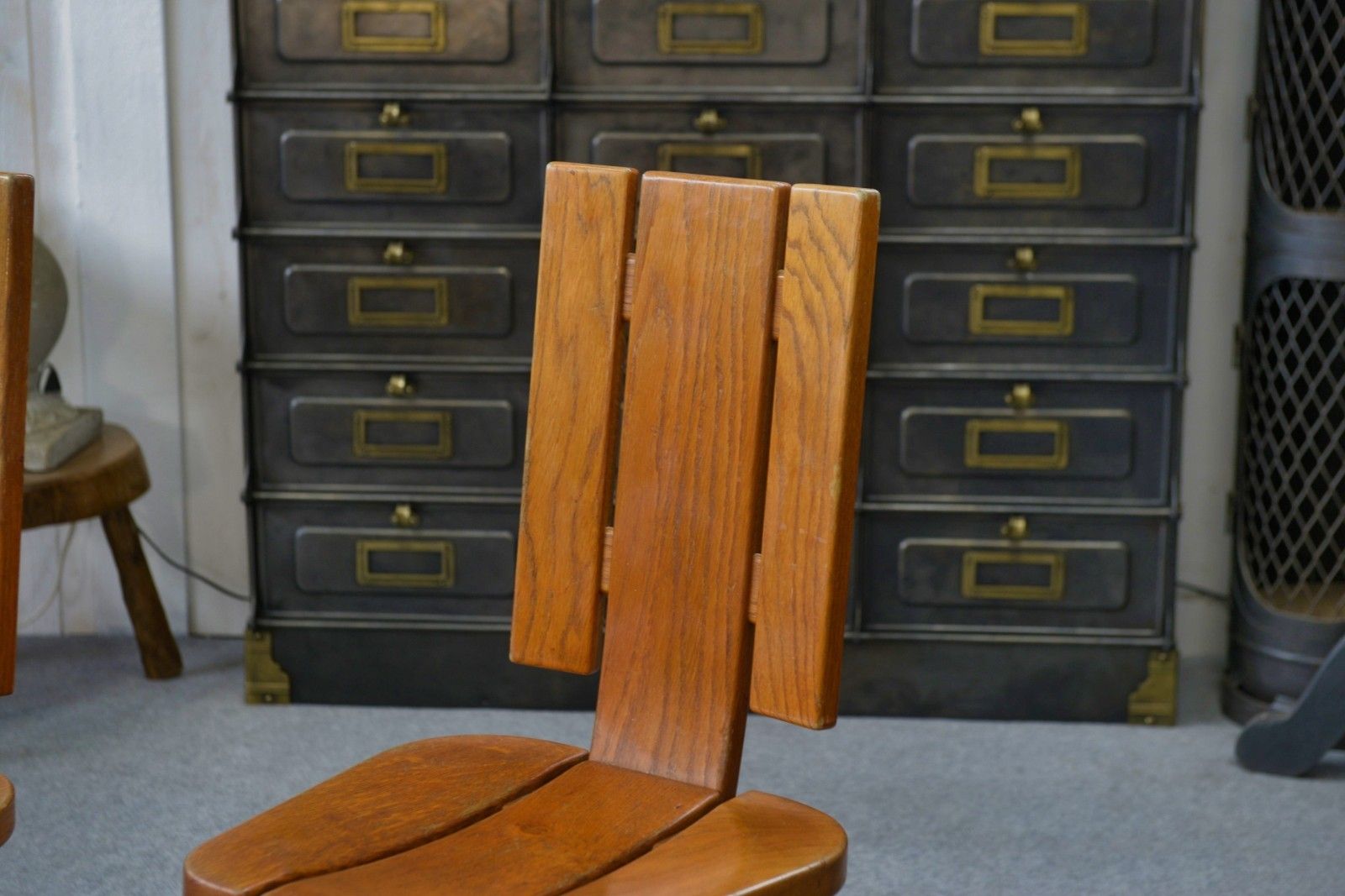 1970's Seltz Manufacture Solid Oak Chair Set Of 5 photo Furniture