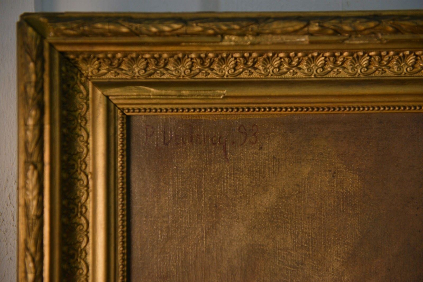 Oil Painting On Canvas Still Life Signed C.Declercq 1893 photo furniture