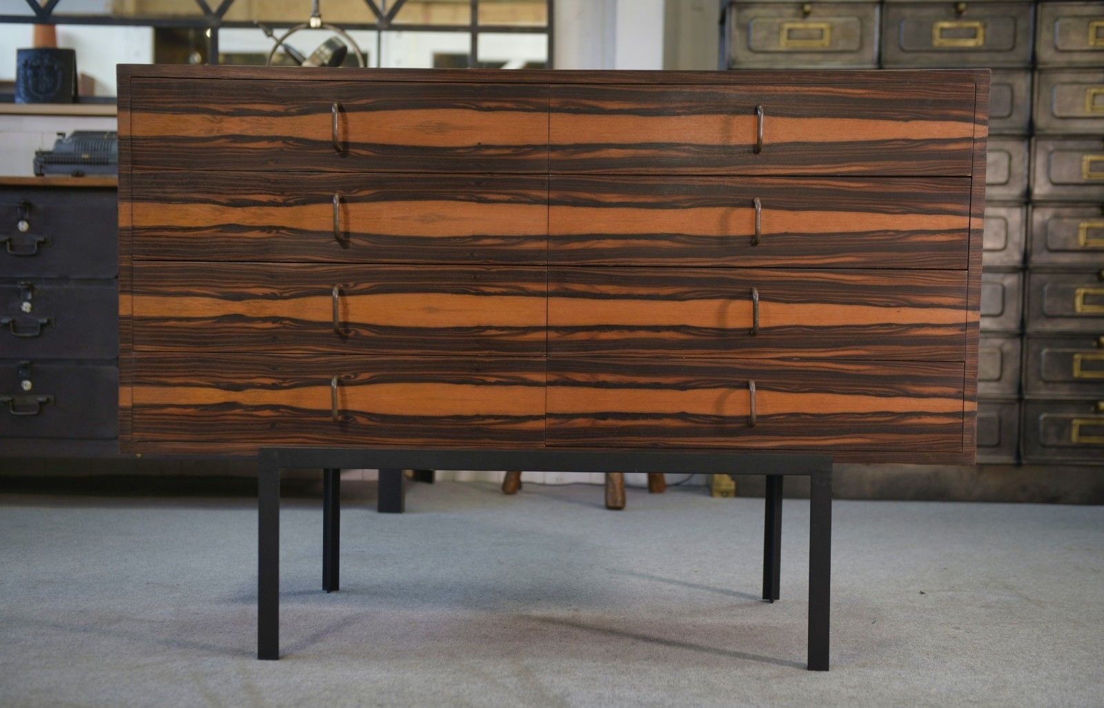 2534.0 Gabon Ebony Design Chest Of Drawers 8 Drawers 1960's photo