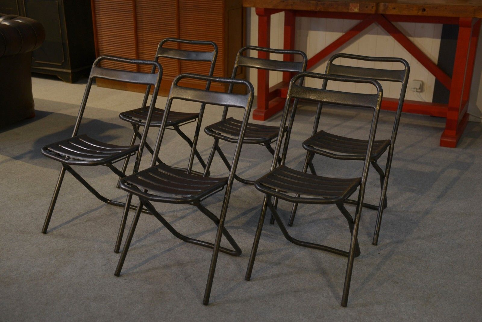 Chaises Pliantes Industrielles Assemblage Par Brasure Travail Français Vers 1950 photo for sale