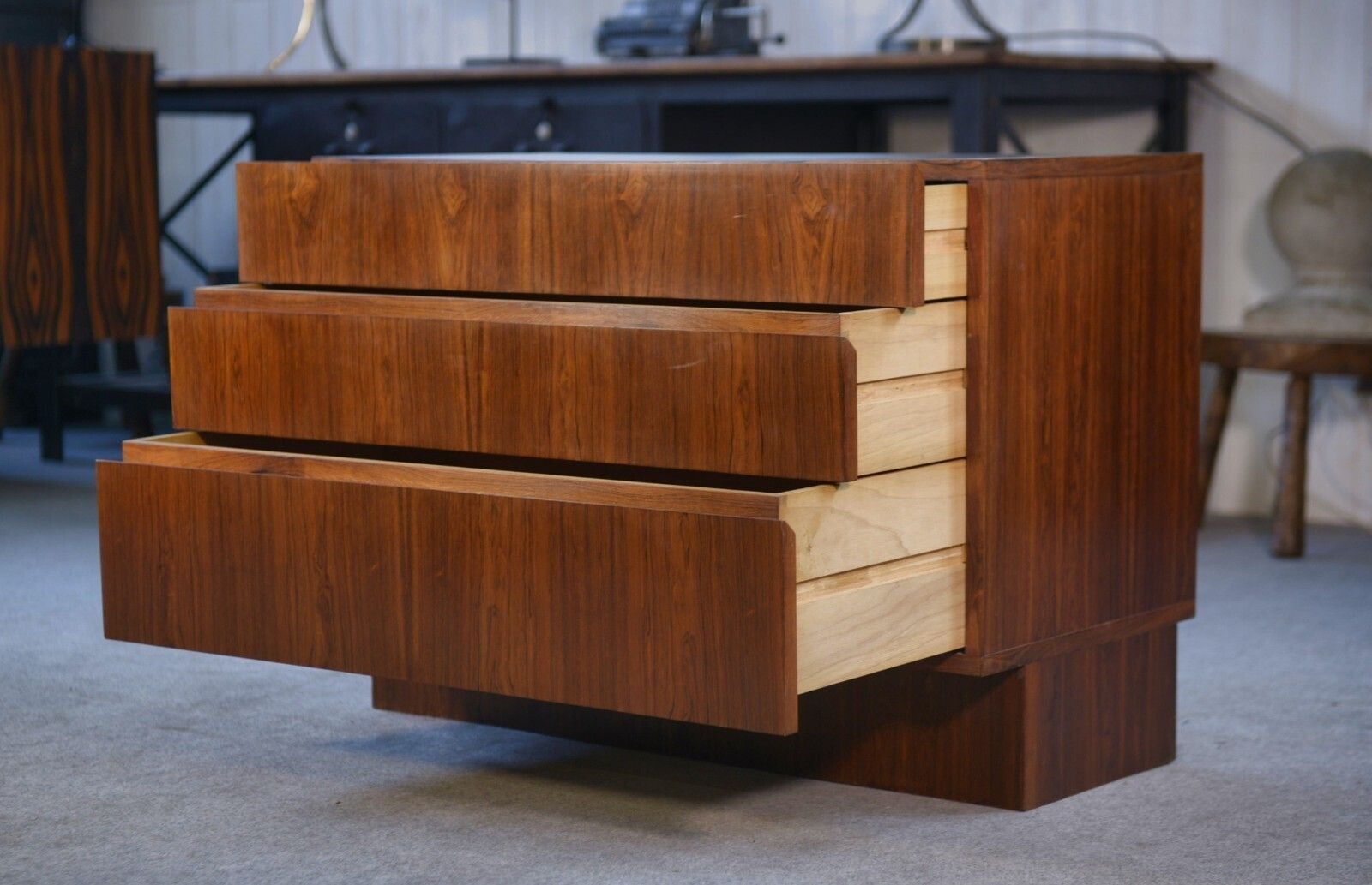 1960's Scandinavian Rosewood 3 Drawer Chest Of Drawers photo furniture
