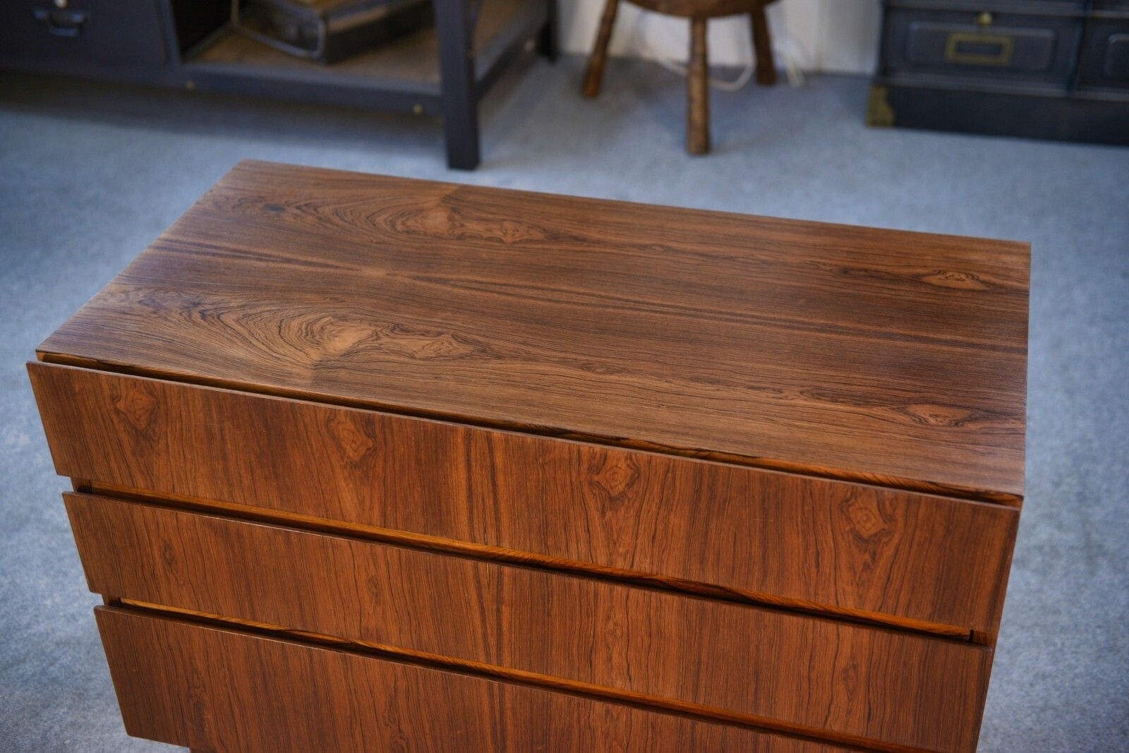 1960's Scandinavian Rosewood 3 Drawer Chest Of Drawers photo for sale