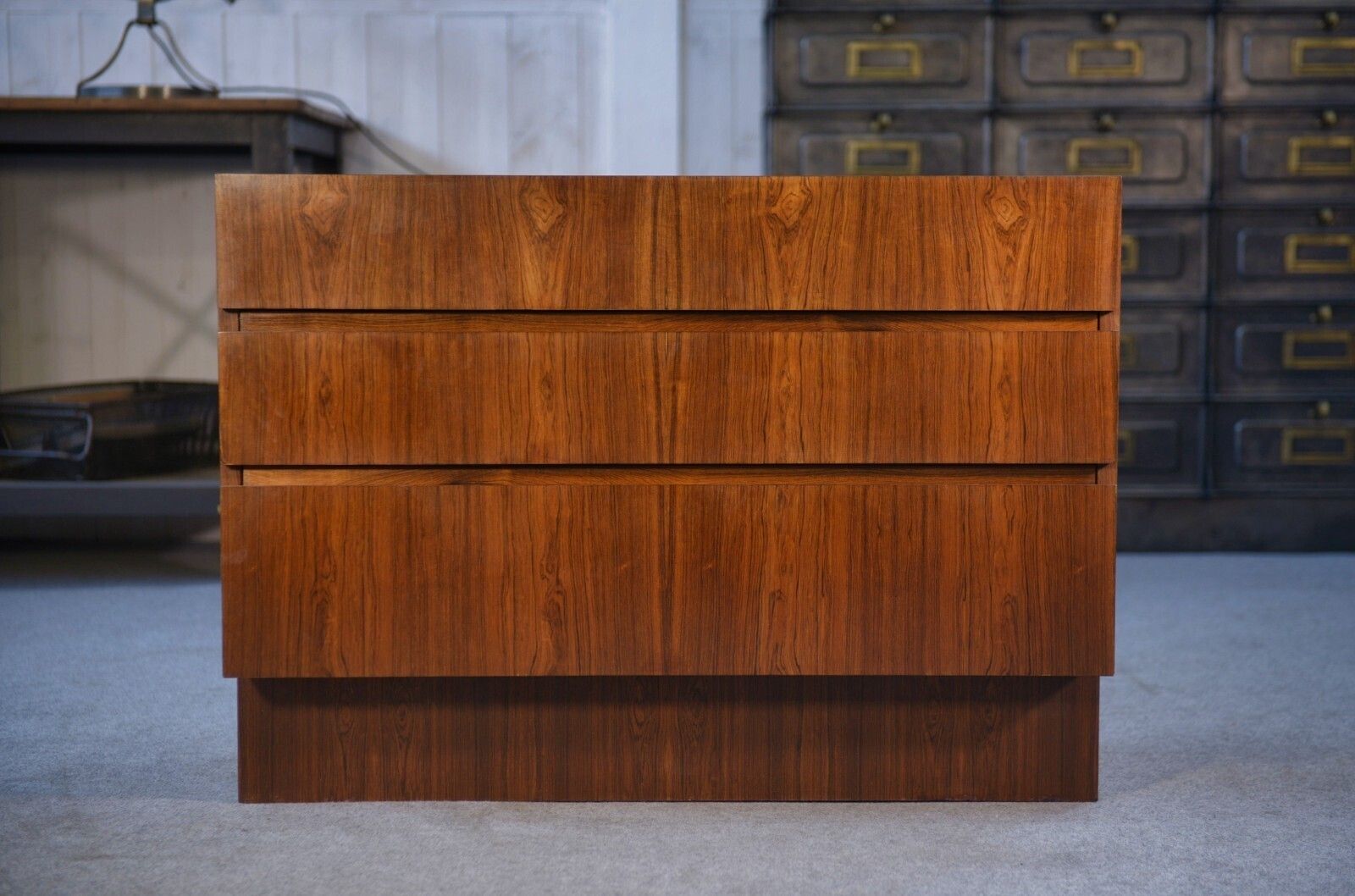 1960's Scandinavian Rosewood 3 Drawer Chest Of Drawers photo 793.0