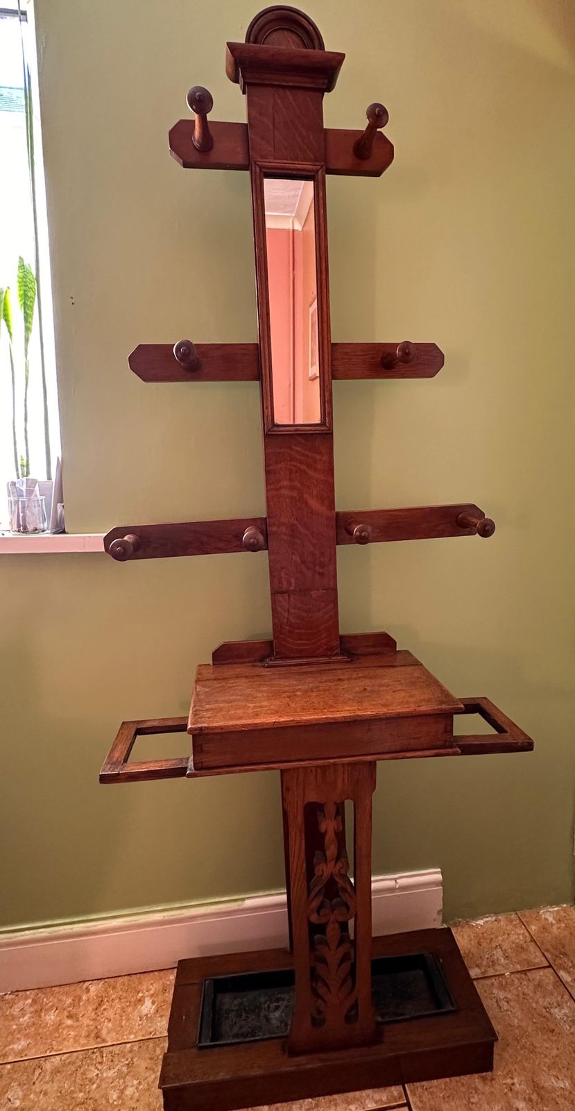Antique Hand Carved  Hall Stand