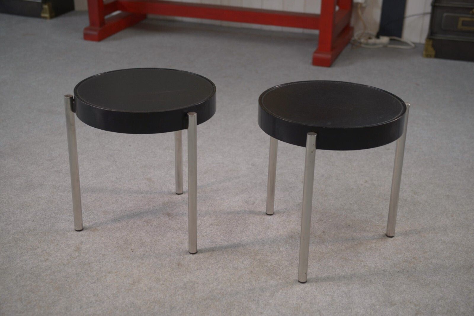 Pair Of Side Tables By Tavolino Brighella For Zanotta 1980's photo furniture