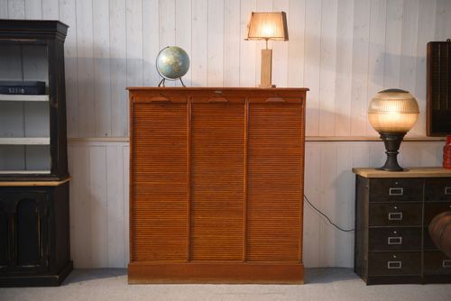 1950's "Au Vieux Chêne" Brand Wooden Shutter Notary Furniture