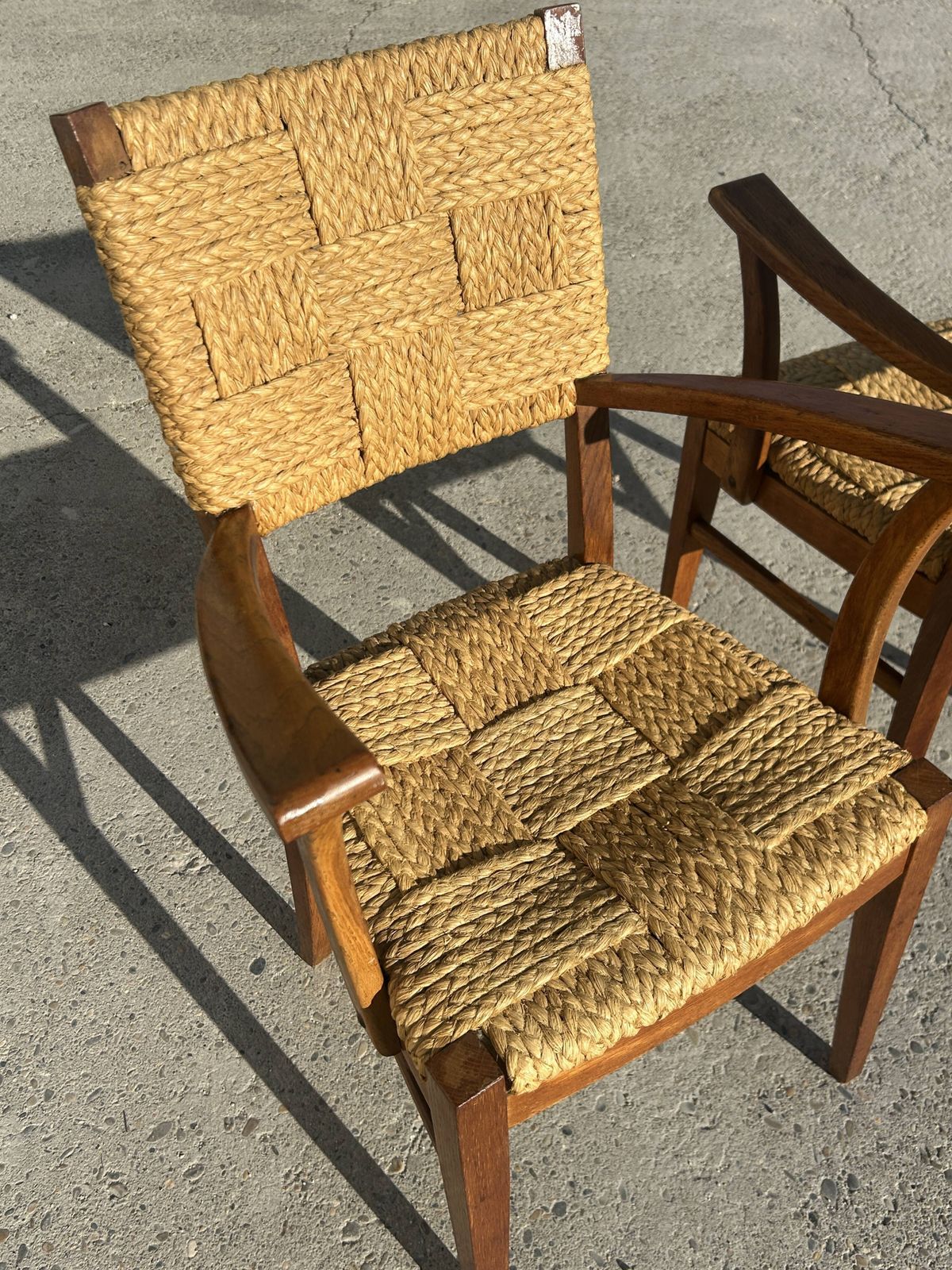 Audoux Minet Armchair And Chair Set, 1950s, Set Of 6 photo for sale