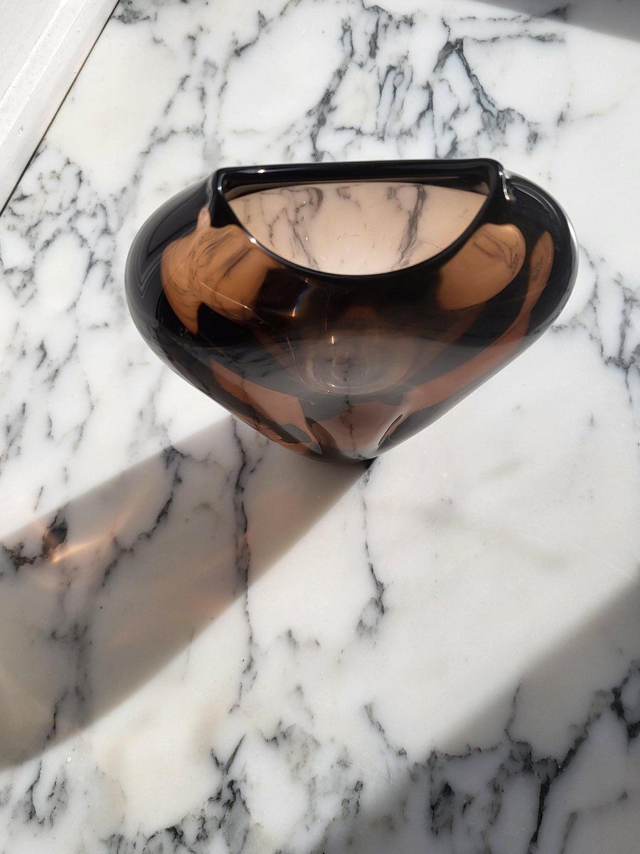 Czech Glass Vase By Miroslav Klinger, 1970s photo for sale